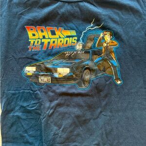 Back to the Tardis mashup tee Dr Who Back to the Future women’s XL